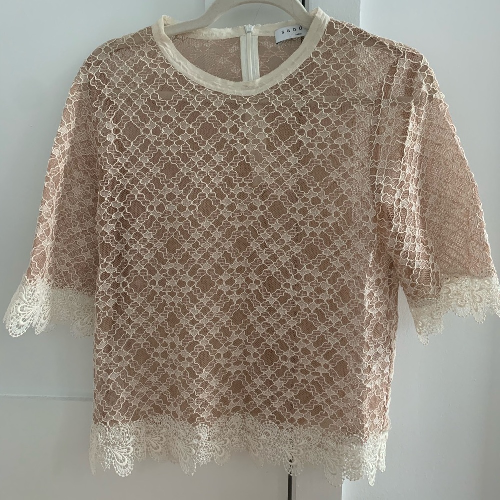 Sandro lace cream shirt